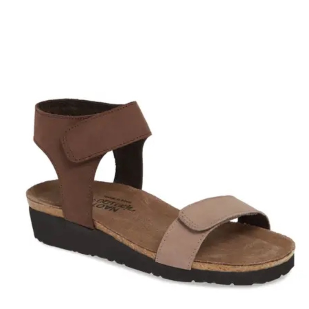 NAOT WOMEN'S ALBA STONE NUBUCK COFFEE BEAN NUBUCK SANDAL